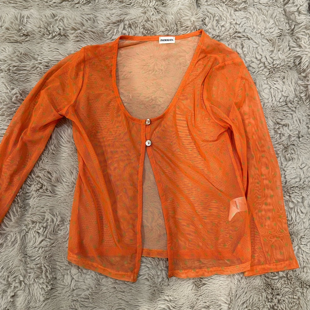 Sheer Orange Cardigan